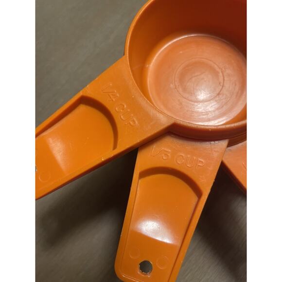 Tupperware Measuring Stacking Cups Set of 5 Orange VTG 1970sRetro-1 cup missing - Picture 5 of 8